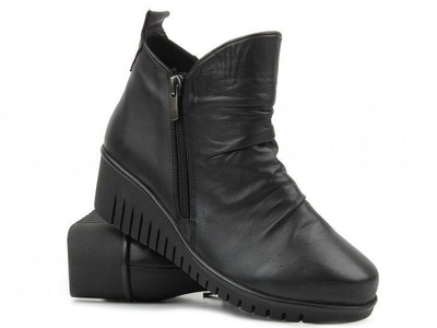 Dámské kotníkové boty na dva zipy - COMFORTABEL 960232-01, černé