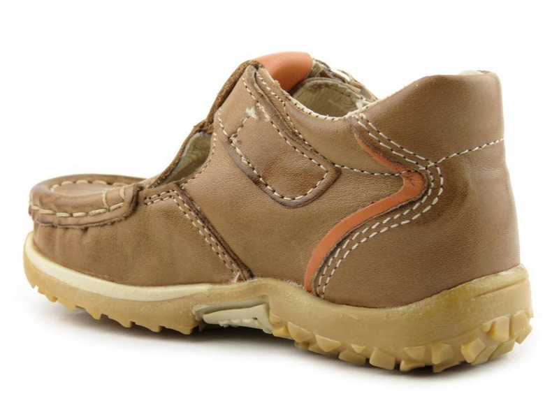 Kožené dětské boty se zapínáním na suchý zip - Helios 008