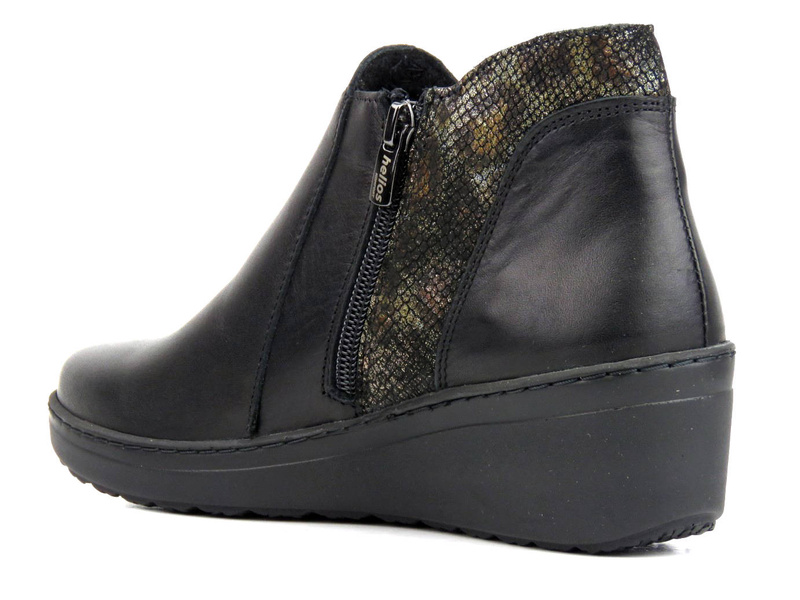Elegantní dámské kozačky na klínku - HELIOS Komfort 596, černá 2