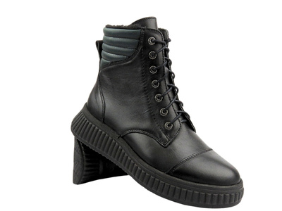 Dámské kožené boty polské značky HELIOS Comfort 599 černé se zipem