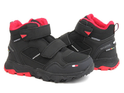 Dětské sněhule a boty s membránou - AMERICAN CLUB HL 105/23, černo-červené