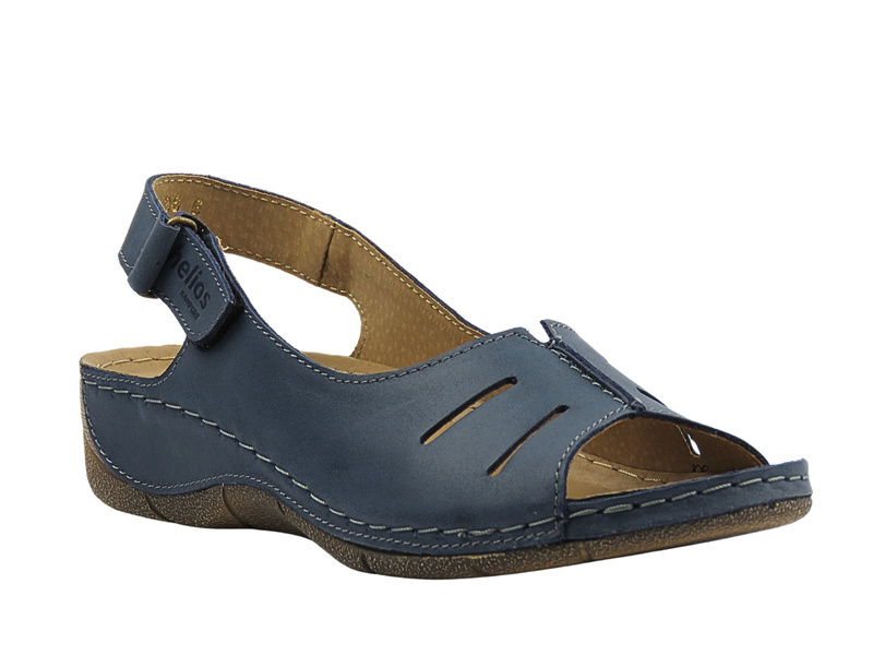 Kožené dámské sandály tmavě modré HELIOS Komfort 117