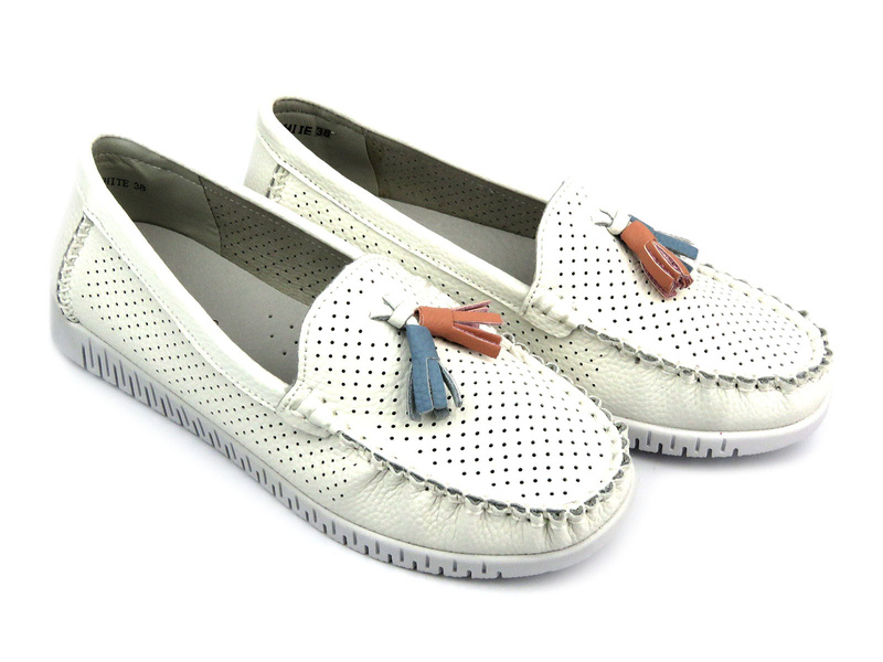 Dámské boty, mokasíny z přírodní kůže - VENEZIA 00104104-71, béžová