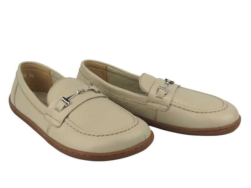 Dámské mokasíny Barefoot 1458 béžová kůže – klasická elegance