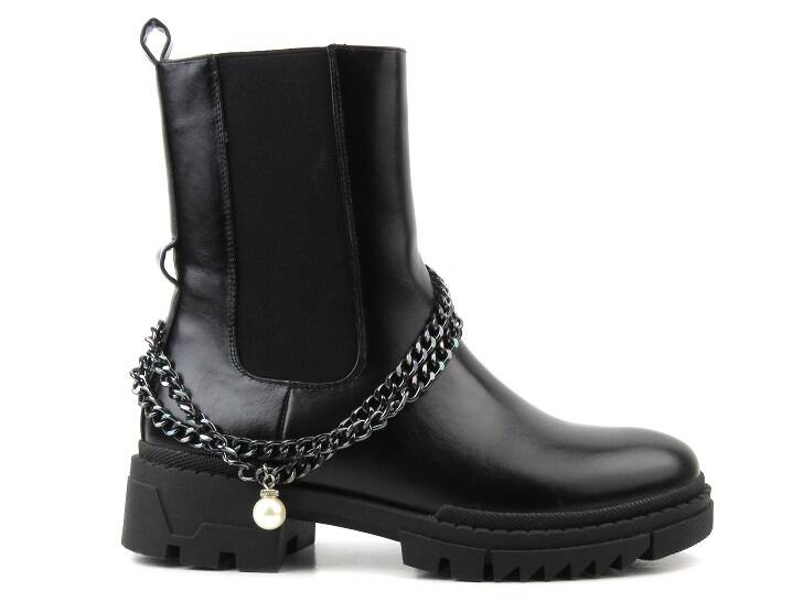 Zateplené dámské kotníkové boty - Potocki 22-18072, černé