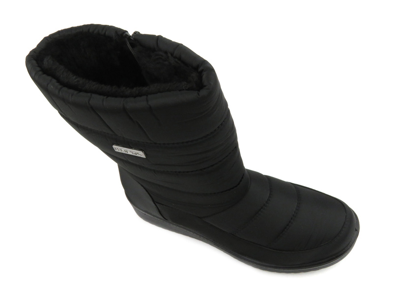 Vysoké dámské sněhule na zip - NOVINKY 22SN26-5028, černé