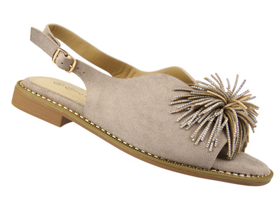 Stylové dámské sandály Potocki 26-43349, khaki