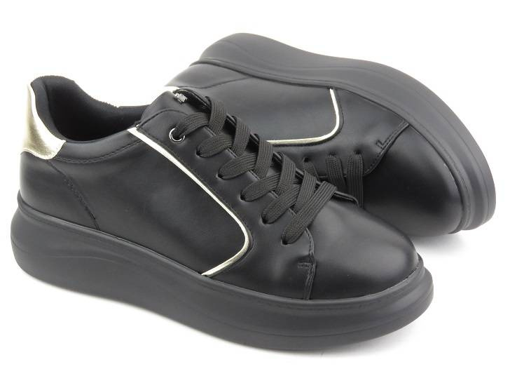 Černé dámské tenisky na platformě - INBLU IN001294