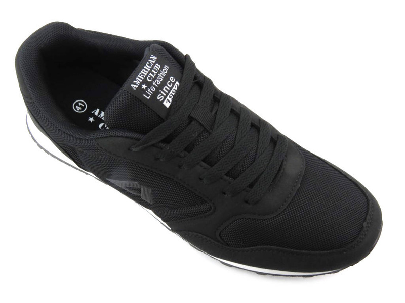 Pánské tenisky na šněrování - AMERICAN CLUB WT135/23 WT134/23, černé