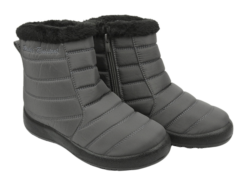 Dámské sněhule zateplené kožešinou - NEWS 9SN26-1467, šedé