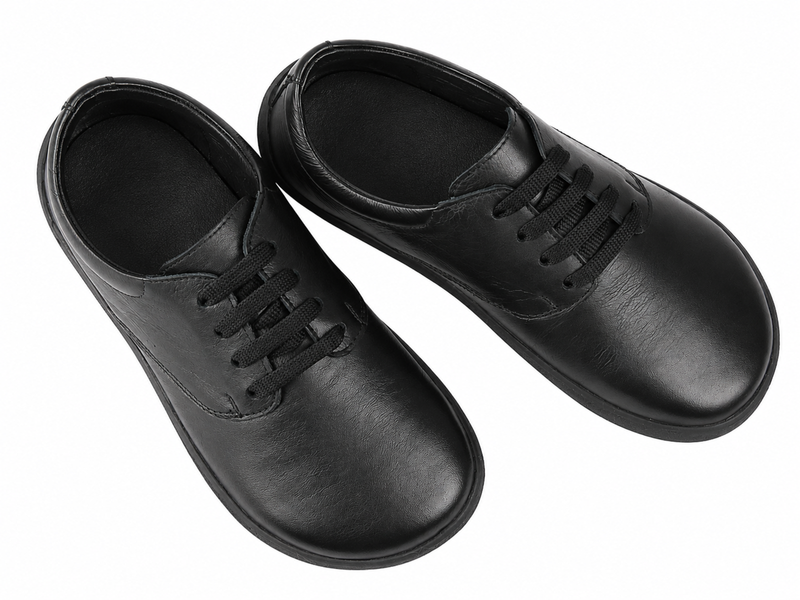 Dámské kožené minimalistické boty Barefoot Nika Comfort 26025 – Černá